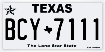 TX license plate BCY7111