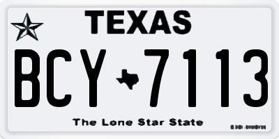 TX license plate BCY7113