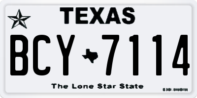 TX license plate BCY7114