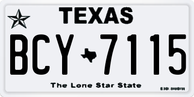 TX license plate BCY7115