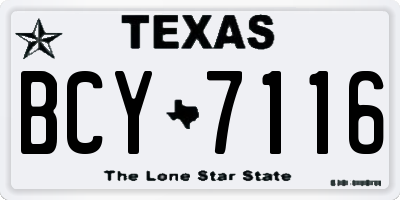 TX license plate BCY7116