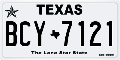 TX license plate BCY7121