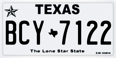 TX license plate BCY7122
