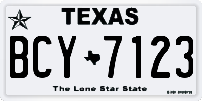 TX license plate BCY7123