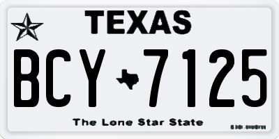 TX license plate BCY7125