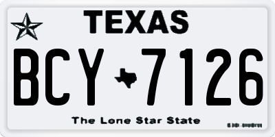 TX license plate BCY7126