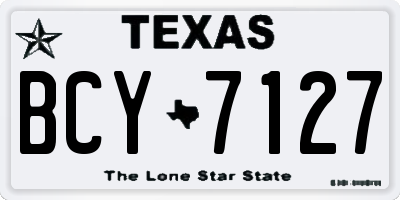 TX license plate BCY7127