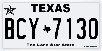 TX license plate BCY7130
