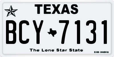 TX license plate BCY7131
