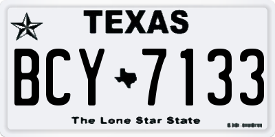 TX license plate BCY7133