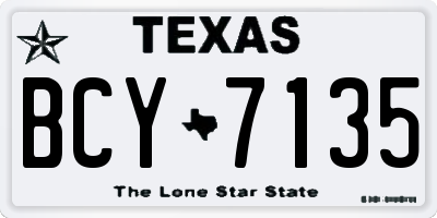 TX license plate BCY7135