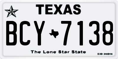 TX license plate BCY7138