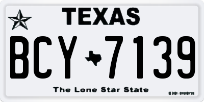 TX license plate BCY7139