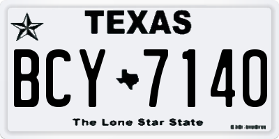 TX license plate BCY7140