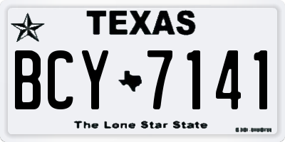 TX license plate BCY7141