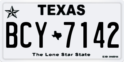 TX license plate BCY7142