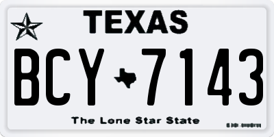 TX license plate BCY7143