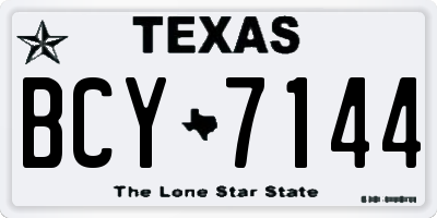 TX license plate BCY7144