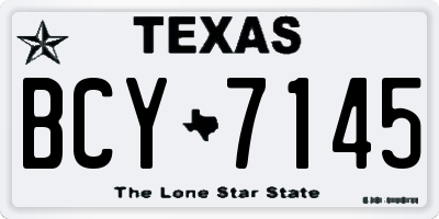 TX license plate BCY7145
