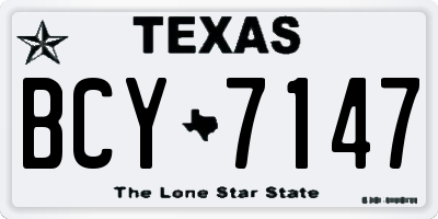 TX license plate BCY7147
