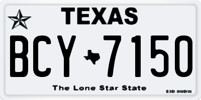 TX license plate BCY7150
