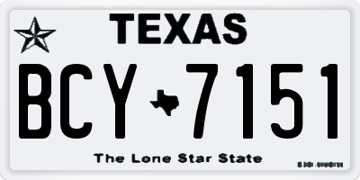 TX license plate BCY7151