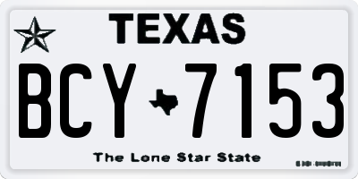 TX license plate BCY7153
