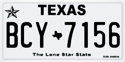 TX license plate BCY7156