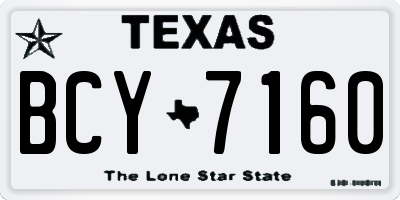 TX license plate BCY7160