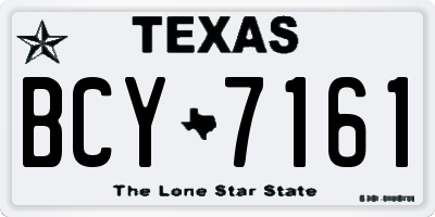 TX license plate BCY7161