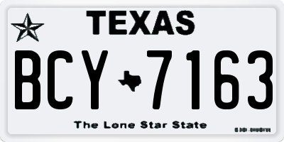 TX license plate BCY7163