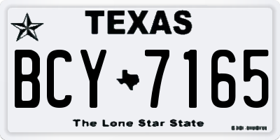 TX license plate BCY7165