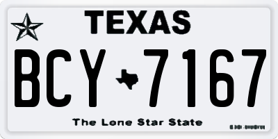 TX license plate BCY7167