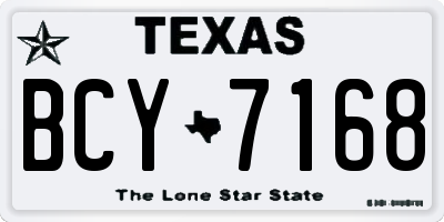 TX license plate BCY7168