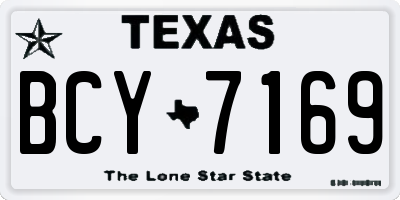 TX license plate BCY7169
