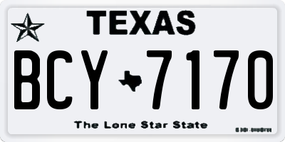 TX license plate BCY7170