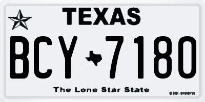 TX license plate BCY7180