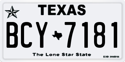 TX license plate BCY7181