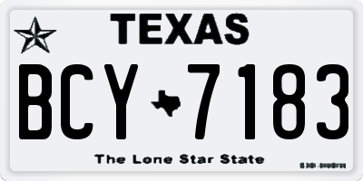 TX license plate BCY7183