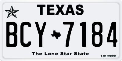 TX license plate BCY7184