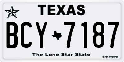 TX license plate BCY7187