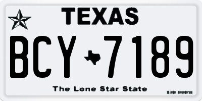 TX license plate BCY7189