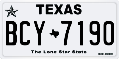 TX license plate BCY7190