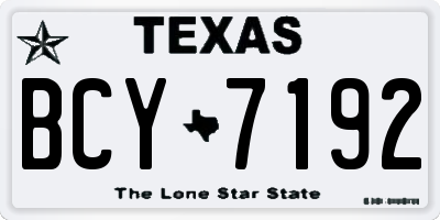 TX license plate BCY7192