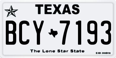TX license plate BCY7193