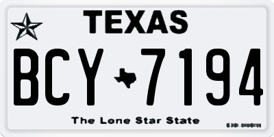 TX license plate BCY7194