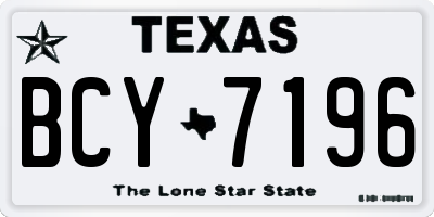 TX license plate BCY7196