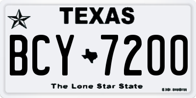 TX license plate BCY7200