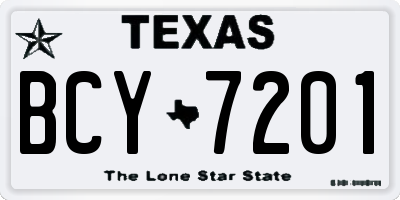 TX license plate BCY7201