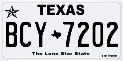 TX license plate BCY7202